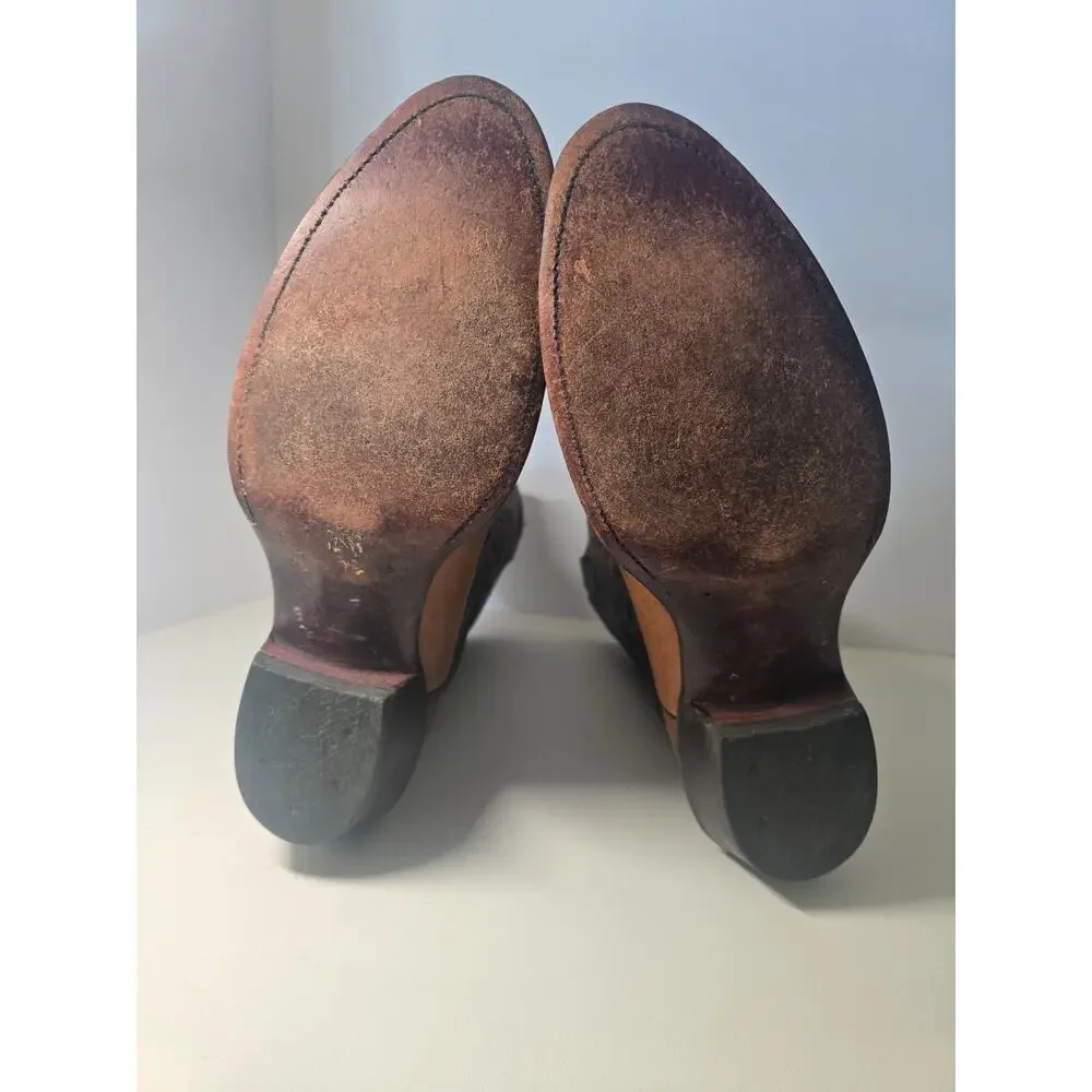 Justin 2 Tone Brown/Black Western Cowboy Boots #M7995 Size 11D Men